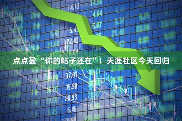 点点盈 “你的帖子还在”！天涯社区今天回归